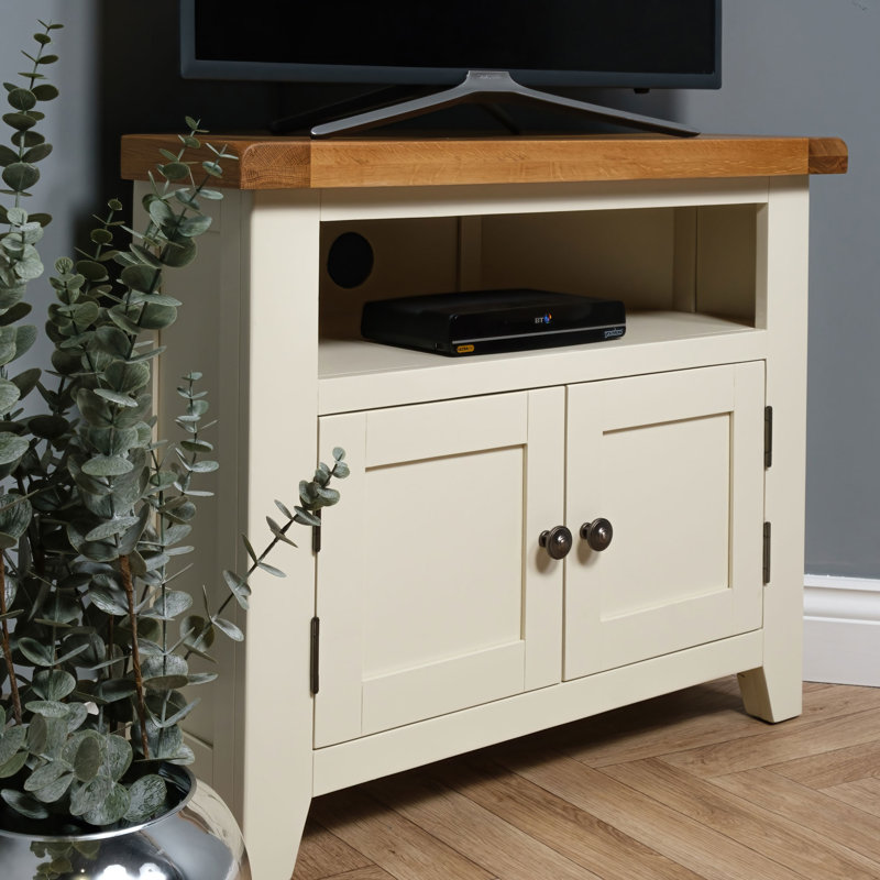 Hannam TV Stand for TVs up to 40", Cream/Brown