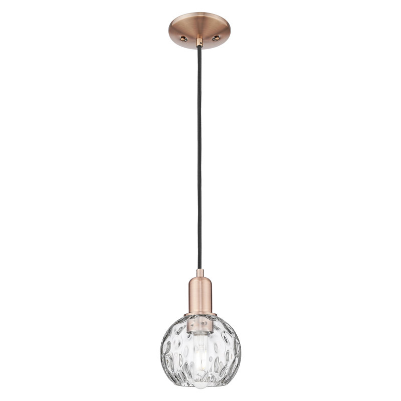 Mini-luminaire suspendu 1 lumière Arcadia, Cuivre antique, H 5 po x l 6 po x P 6 po