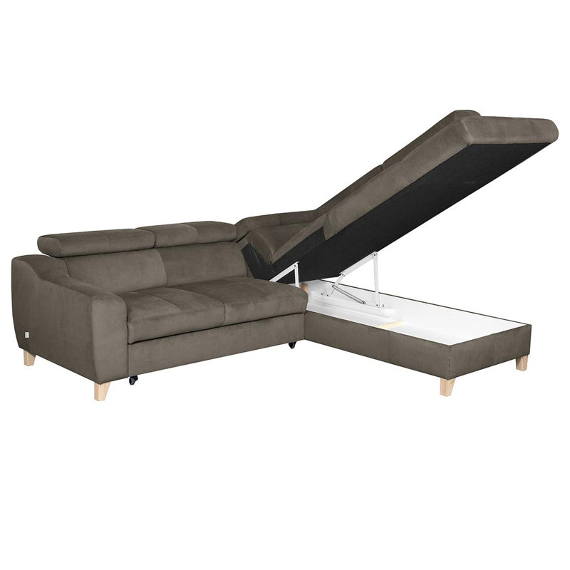 Avajane 4 Seater Sofa Bed, Yes, Stone Grey, Right Hand Facing