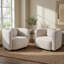 Ensemble de 2 fauteuils individuels en tissu bouclé, canapé minimaliste Japandi carré nuage, fauteuils d'appoint ergonomiques pour salon-792744278-793452328
