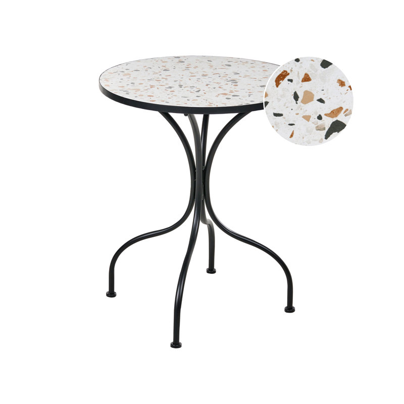 Round Iron Outdoor Bistro Table - 60 cm W 60 cm D