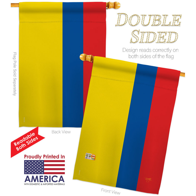 Double Sided 40'' H x 28'' W Polyester Flag Set