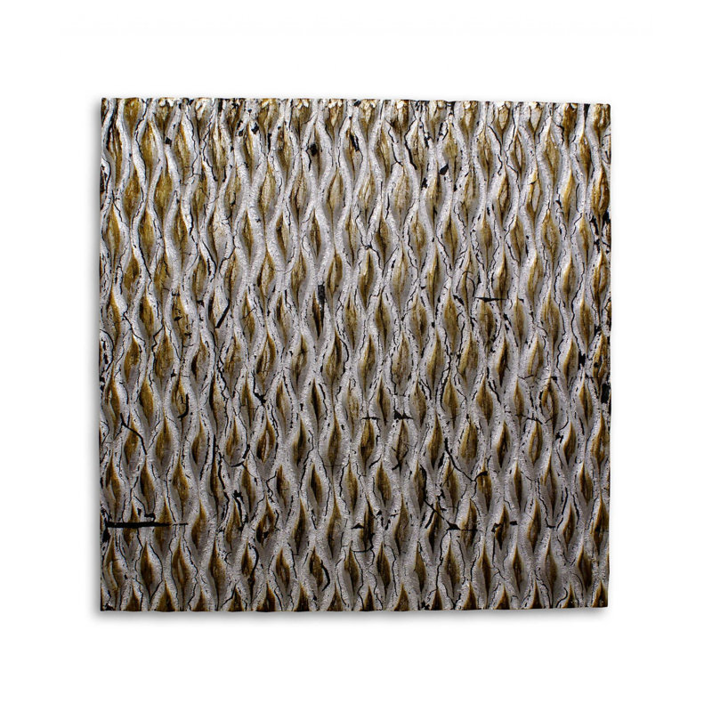 Art mural carré aspect bois brut, Argent, H 36 po x l 36 po x P 1 po