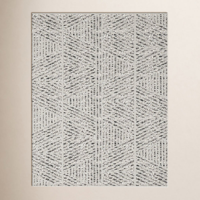 Silva Geometric and Striped Indoor / Outdoor Area Rug , Rectangle 5'4" x 7'