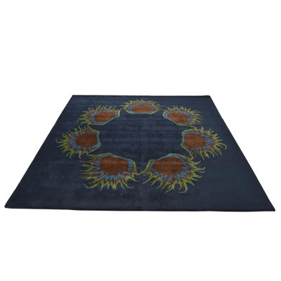 8 Ft Square Parris Navy Blue Rug