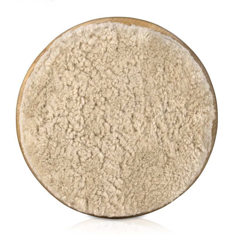 Wells Saldino Stool-Beige Shearling, Counter Stool (26" Seat Height), Soft Beige, Natural