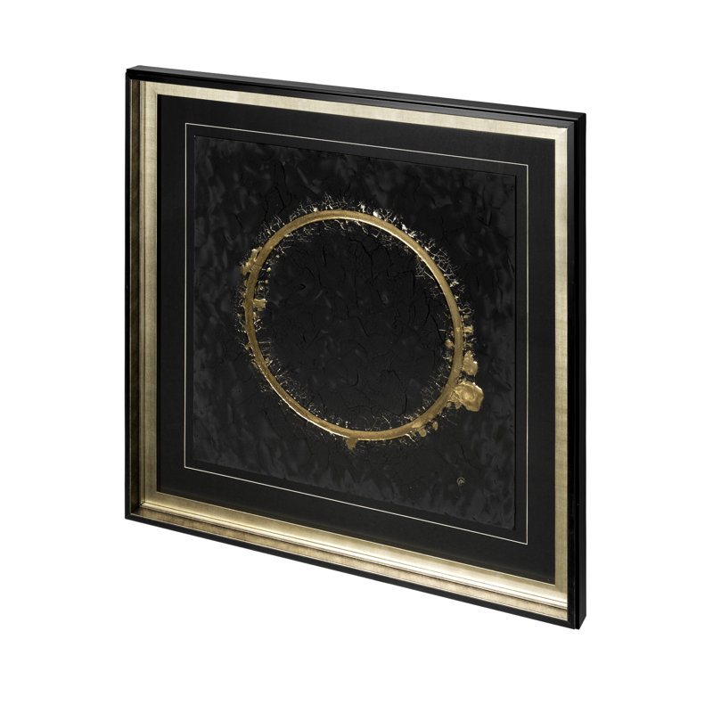 Halo II (noir), œuvre d'art originale sous verre faite à la main, Halo II, Noir, Noir