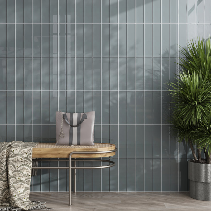 Carrelage mural de style brique en verre 3 "X 12", Gris