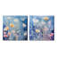 "Cadre abstrait de coquelicots sur fond bleu" par Irena Orlov, 2 pièces sur toile-911069696
