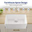 DeerValley 605 x 408 x 200mm Ceramic Single Bowl Farmhouse Apron Kitchen Sink with Sink Grid and Basket Strainer