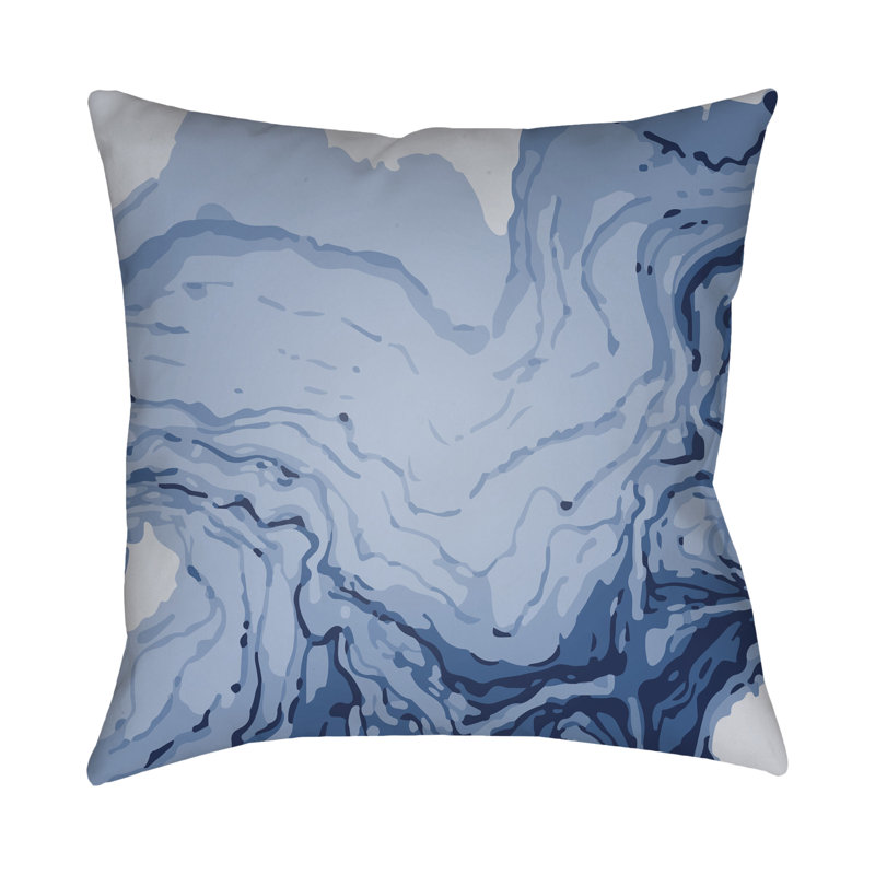 Textures Indoor/Outdoor Throw Pillow, Blue, 20" H x 20" W x 4" D