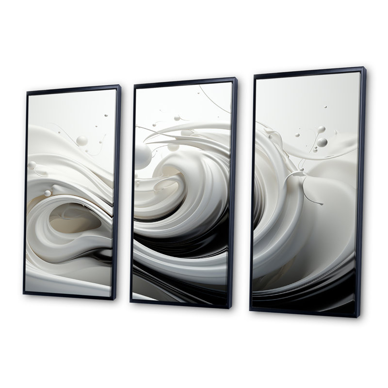 «Sweet Bliss», impression d'art mural en spirale abstraite, Cadre flottant noir, H 40 po x l 60 po x P 1 po