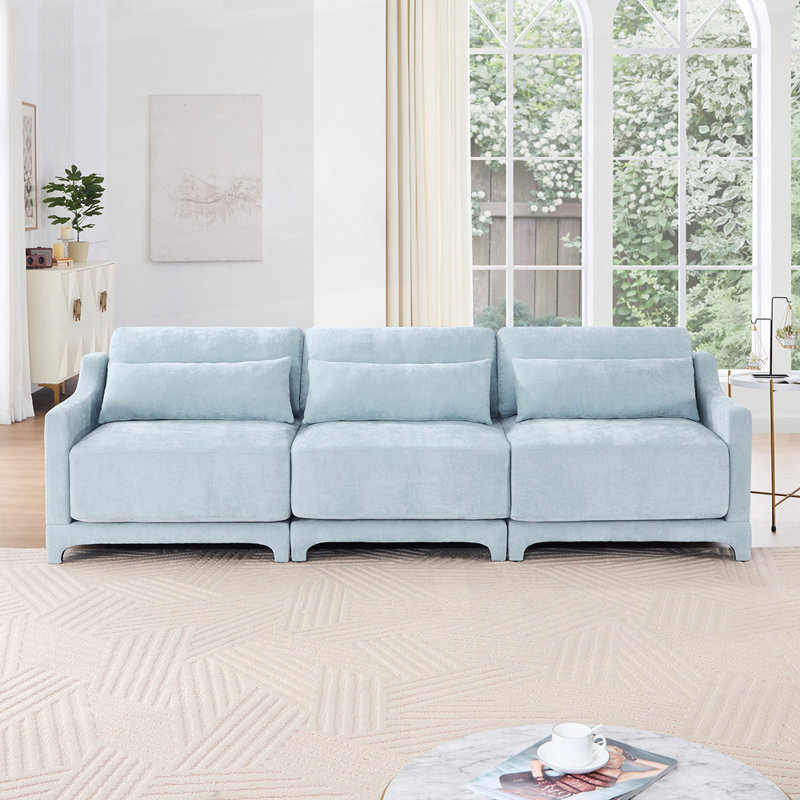 Canapé 106 po en chenille, Bleu