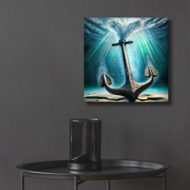 «Anchor Drop» par Rey Klimt, art mural en verre acrylique, H 12 po x l 12 po x P 0,13 po