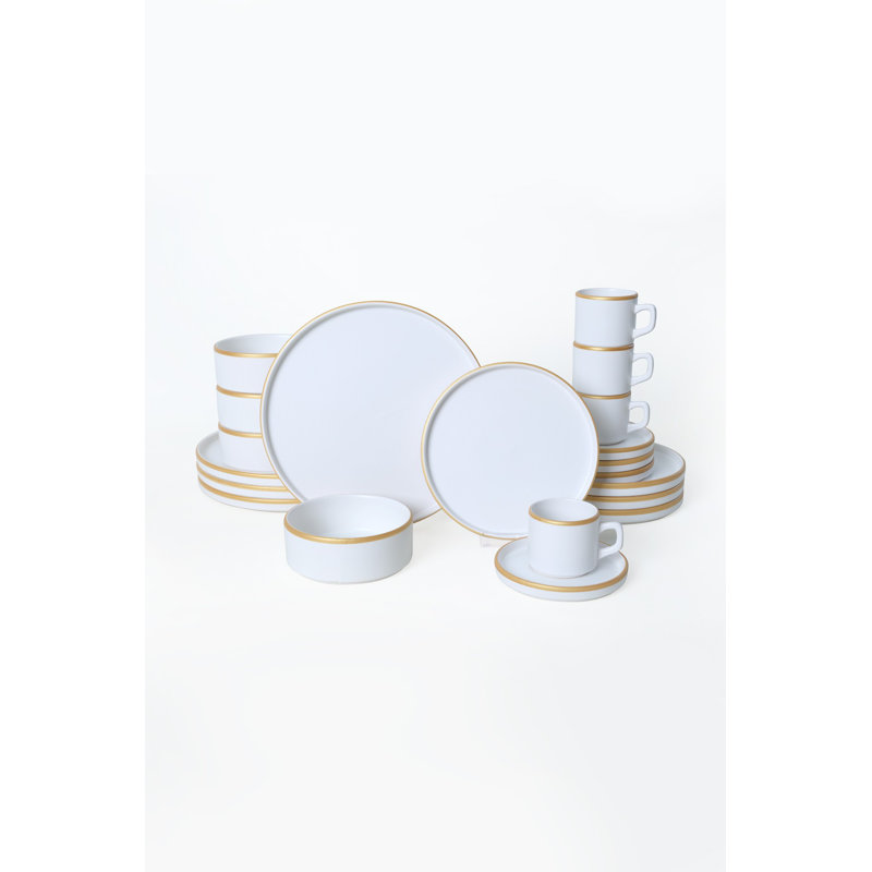 Ensemble de service de petit-déjeuner en céramique Urban Stripe (ensemble de 20)