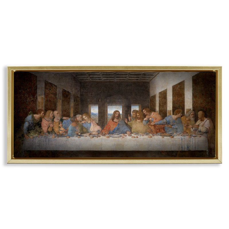 «Last Supper», peinture classique religieuse, Or, H 14 po x l 31 po