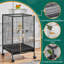 Bence 79cm Iron Flat Top Bird Cage Stand Bird Cage with Wheels