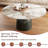 Modern Round Coffee Table with Faux Marble Tabletop and Pedestal Solid Wood, Cocktail Table for Living room & Home Decor-1724320320-1724320351-1724320341