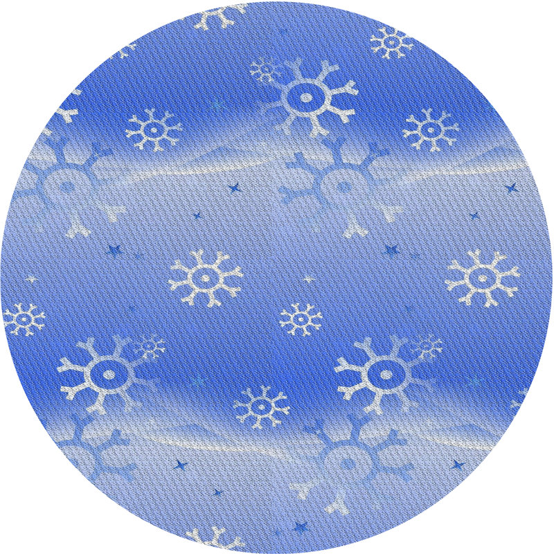 Tapis de zone bleue à motifs, Rond 3 pi