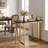 42 Inch Modern Entryway Console Table With Faux Marble Top And Geometric Metal Frame For Hallway Living Room Foyer-1969991212