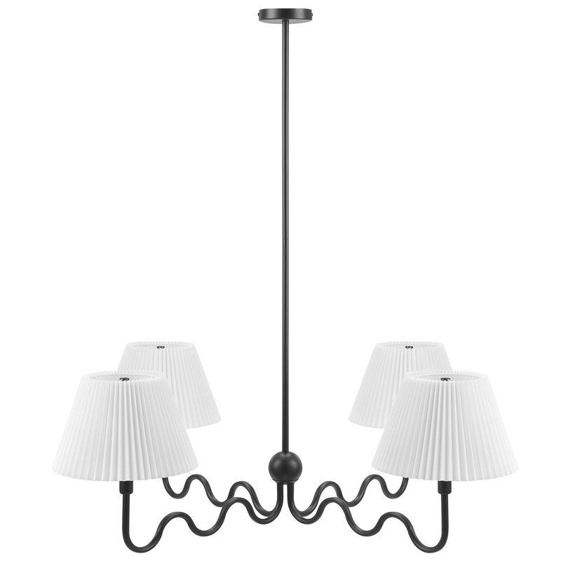 Luminaire suspendu Wave à 4 bras Wave, Noir satiné