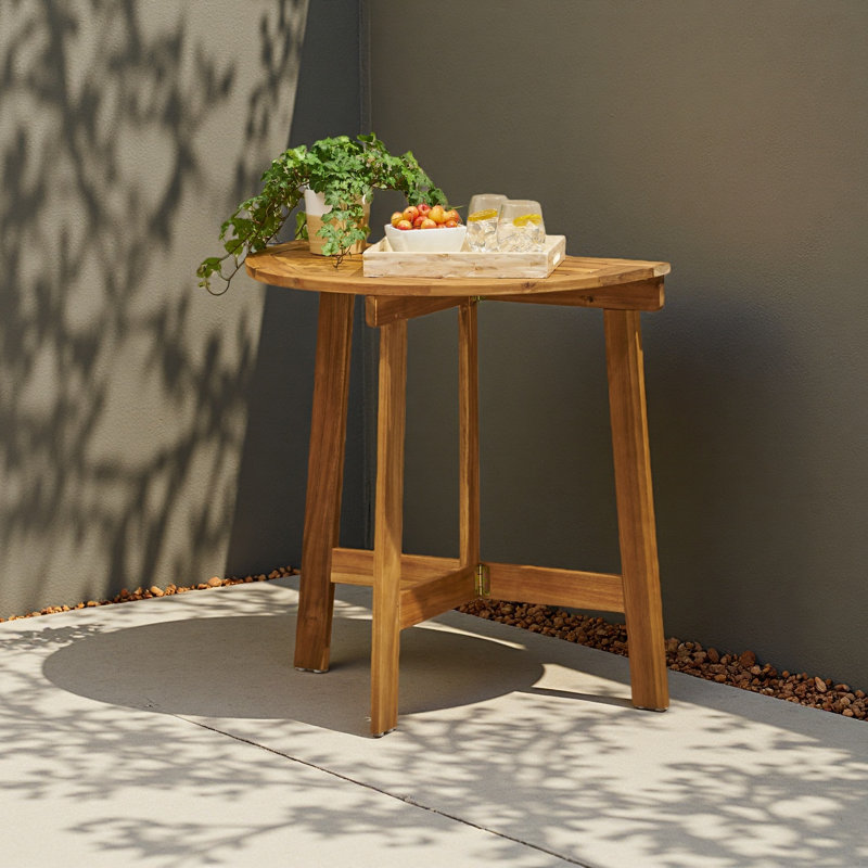 Table bistro pliante d'extérieur en bois d'acacia
