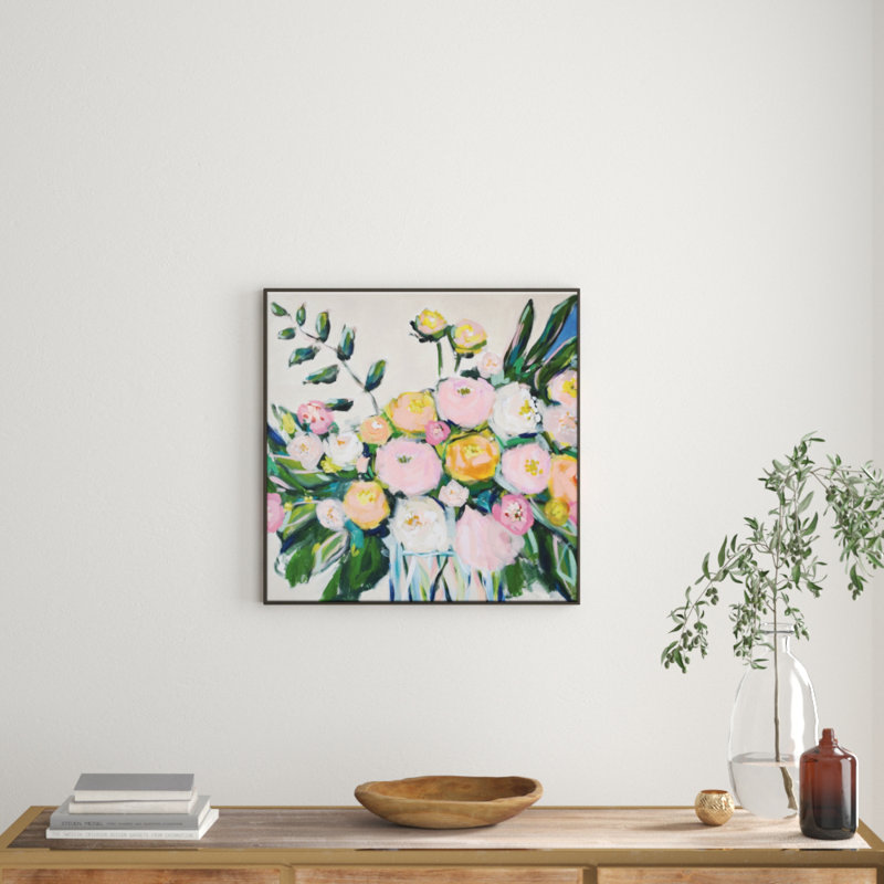 Lionhead by Taylor Lee - Painting, 62.5 cm H x 62.5 cm W x 4 cm D, Black Wood Frame