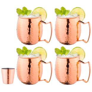 4 mini mugs 'Moscow Mule' col.cuivre en inox - L'Incroyable