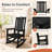 Black Outdoor All-weather HDPE Adirondack Rocker Chair with Comfort High Backrest (Set of 1)-117807830