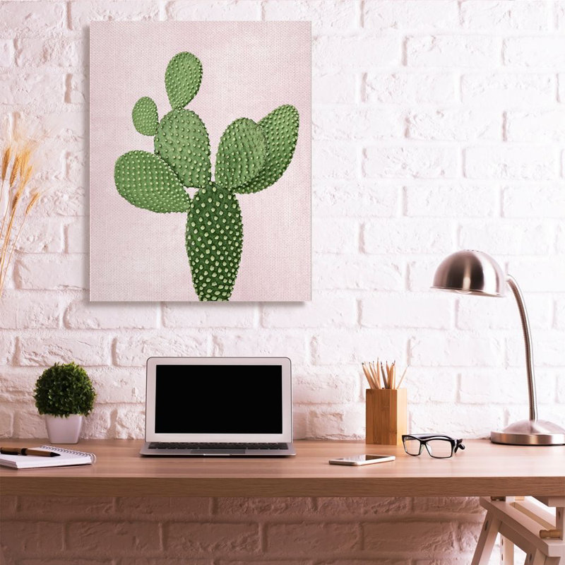 «Practly Cactus Dessert Plant Nature Succulent» par Ziwei Li - impression, H 48 po x l 36 po, Toile tendue