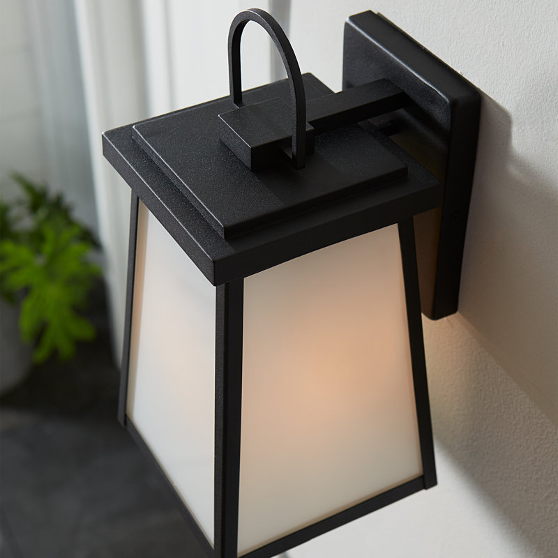 Founders 1 - Light Outdoor Wall Lantern, Black, 14.25" H x 7" W x 8" D
