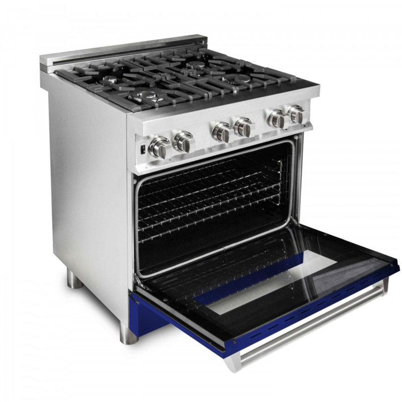 ZLINE 30" Legacy Dual Fuel Range, Blue Gloss Stainless Steel