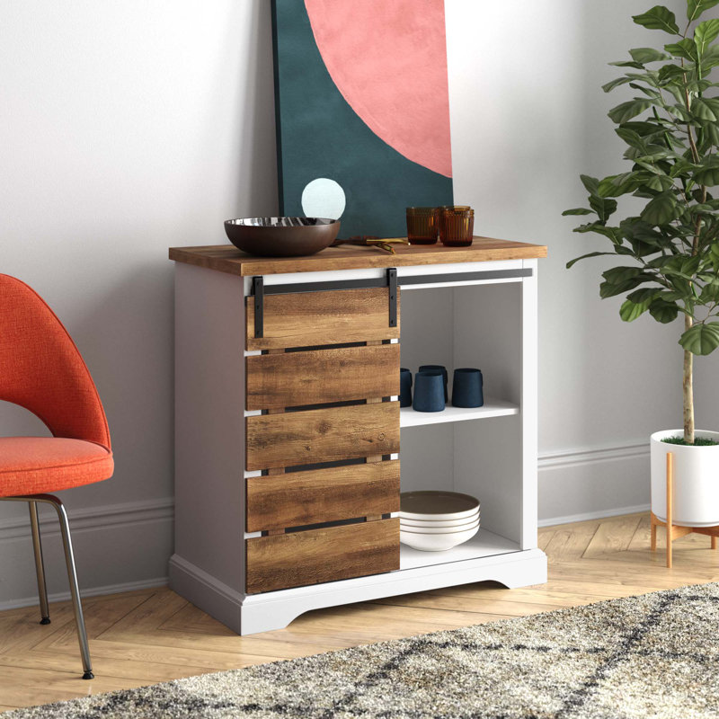 Vanderhoff 81.2cm Sideboard, White/Reclaimed Barnwood