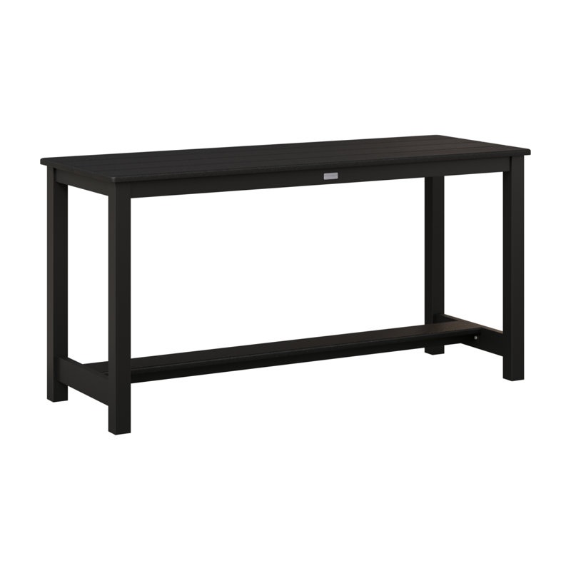 Balcony Outdoor Rectangle Dining Table, Black, Matte Black