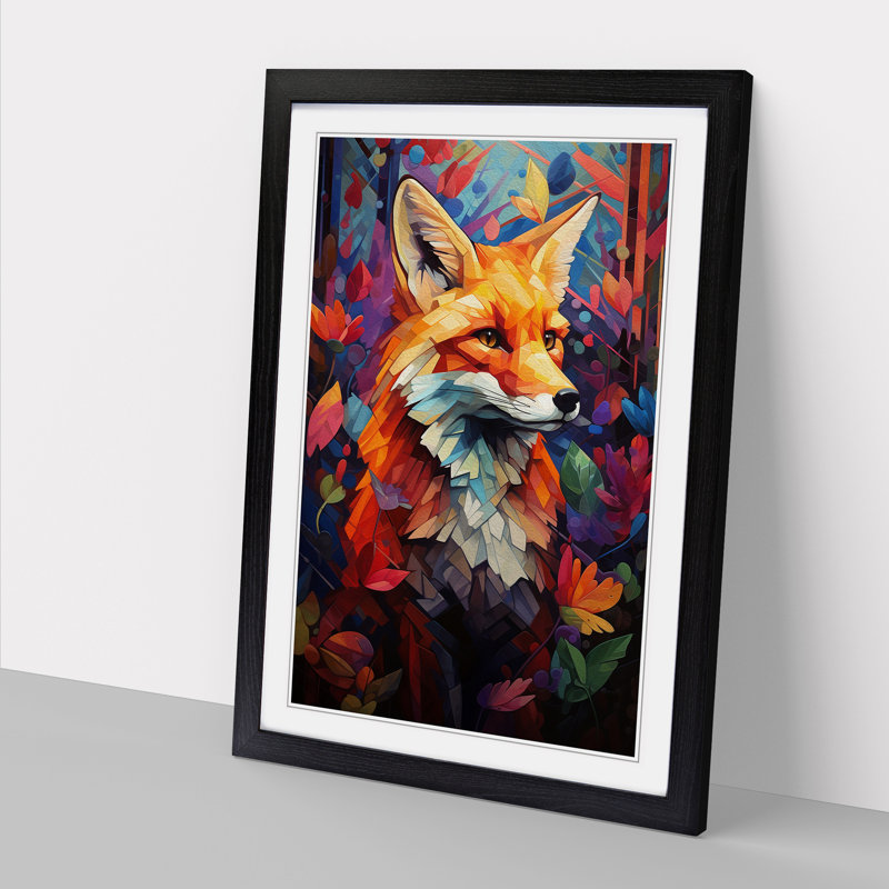 Fox Orphism No.4 Framed Print, 64cm H x 46cm W, Black Framed