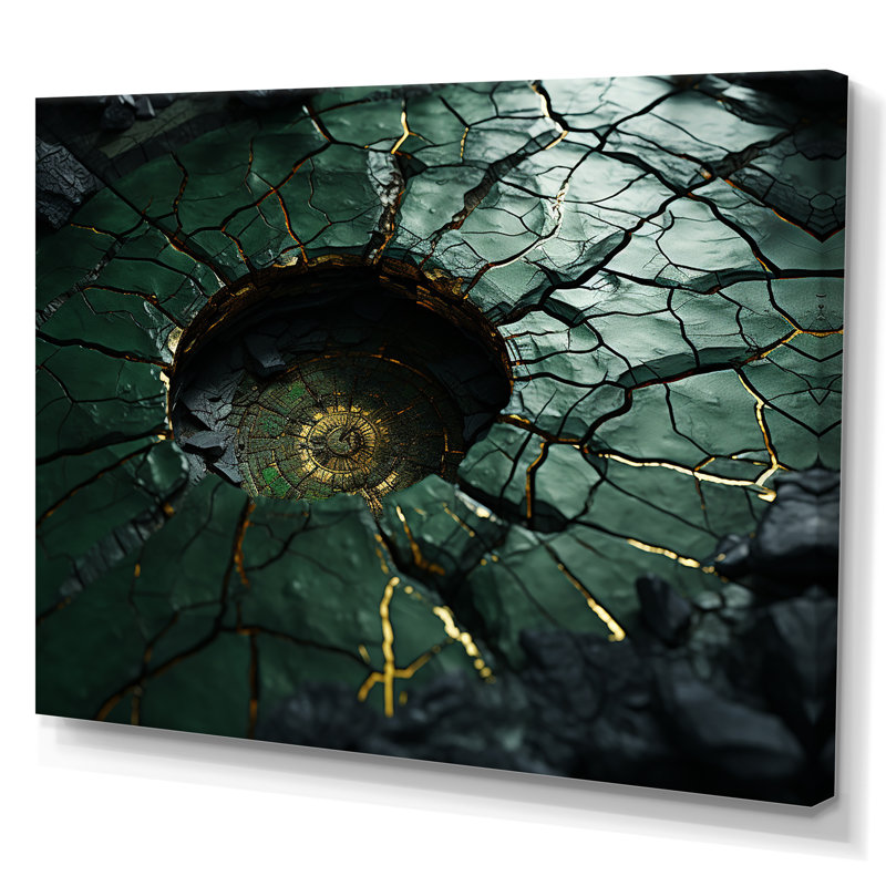 Green Emerald Amazonite Stone Geode I - Stone Geode Wall Art, Wrapped Canvas, 12" H x 20" W x 1" D