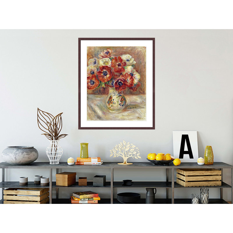 «Still Life With Anemones» par Pierre-Auguste Renoir, impression giclée sur cadre, H 40,1 po x l 33,5 po