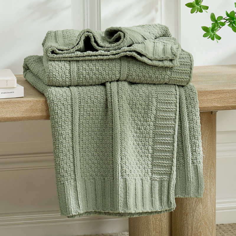 Jeté Chunky Knit, Vert sauge
