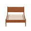 Lit plateforme simple en bois de style Mid-Century, finition chêne, sans sommier, idéal pour les petits avec lit à lattes, pour les jeunes