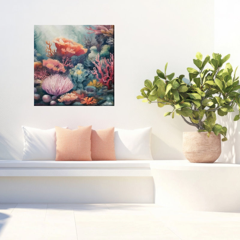 Art sur toile corail vif
