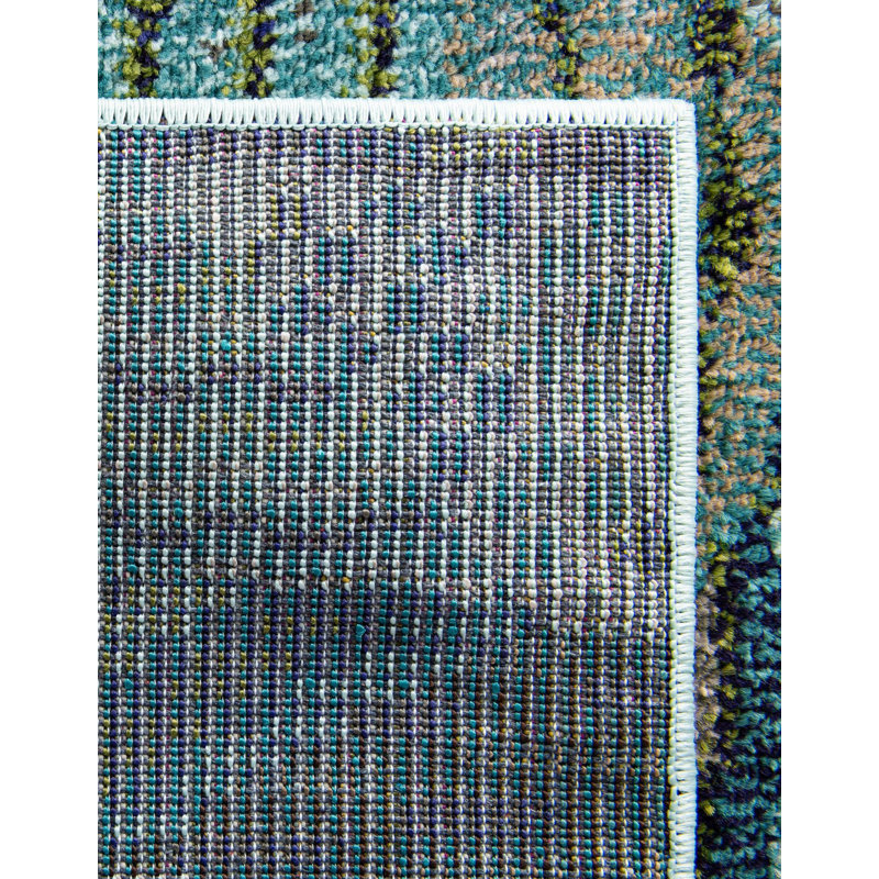 Tapis bleu Albro Southwestern, Rectangle 3 pi 3 po x 5 pi 3 po