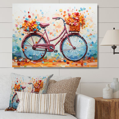 Vélo, pédales harmonieuses pointillisme III - transport, reproduction d'art sur toile
