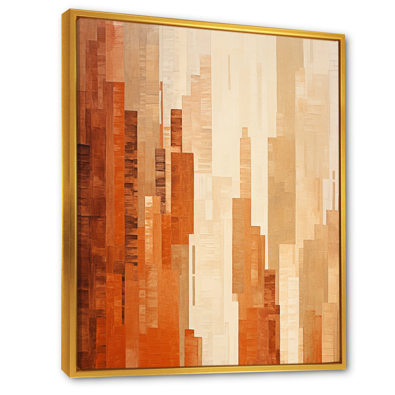 Caramel Colonnes Skycrapers Dream II, H 32 po x l 16 po x P 1 po, Cadre flottant doré