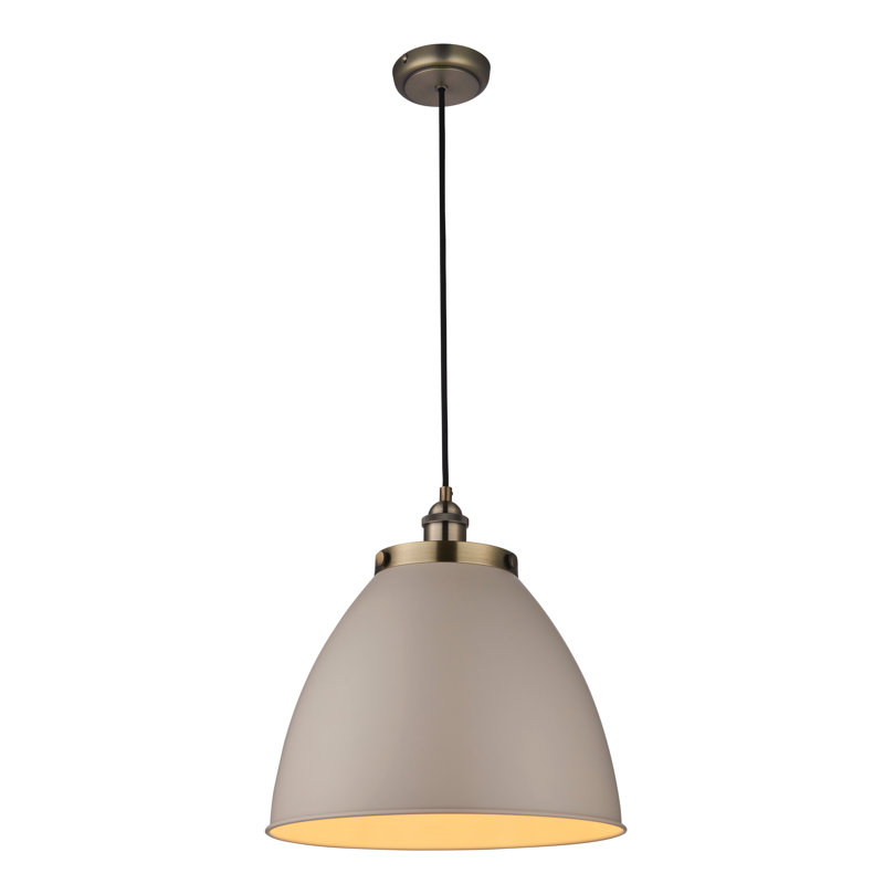 Ziemer 1 - Light Brass Dome Pendant, 32cm H x 33.5cm W x 33.5cm D