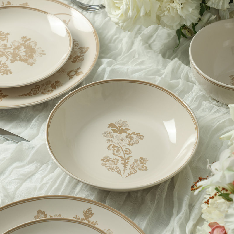 Stone Lain Opal 32-Piece Dinnerware Set Stoneware, Beige