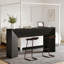 Console extra longue 63 po - Canapé de ferme moderne derrière le canapé, table d'entrée en bois noir pour le couloir et le salon, assemblage facile