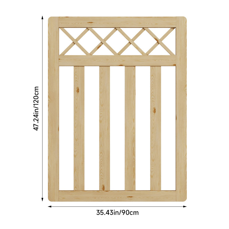 Solid Wood Gate, 120cmH x 90cmW x 3cmD, Yellow