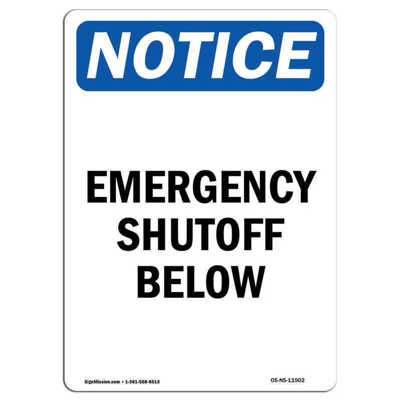 Emergency Shutoff Below Sign