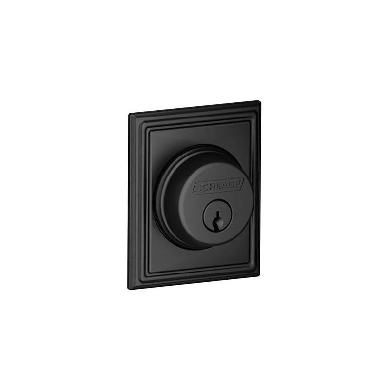 Single Cylinder Deadbolt with Addison Trim, Matte Black