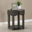 Table de bout 20 po avec 2 supports de charge brun, rond et repose-pieds brun, 20